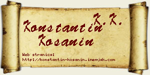 Konstantin Košanin vizit kartica